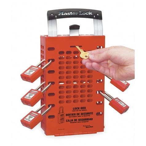 red steel group lockout box|503 red group lock box.